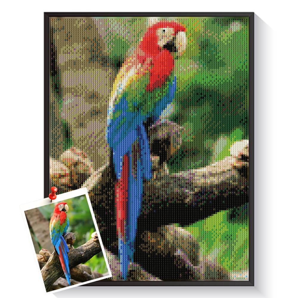 Custom parrot diamond artwork as a bold and playful bird gift – DYCDIY