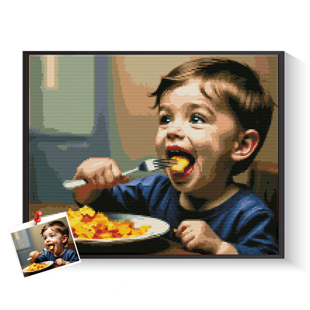 Custom children diamond painting created from a personal photo – DYCDIY