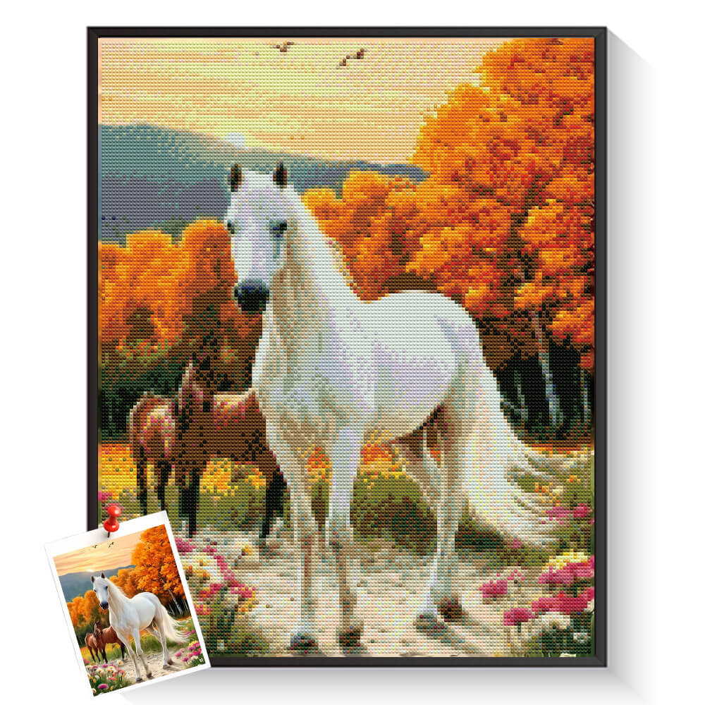 Custom Galloping Horses Diamond Painting from Photo | Animal Art Kits – DYCDIY