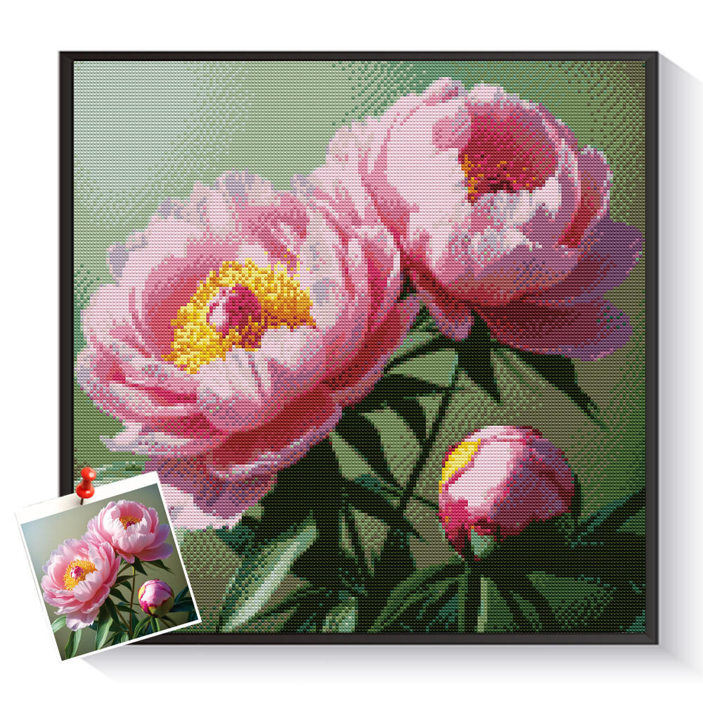 Custom peony diamond painting created from a personal photo – DYCDIY