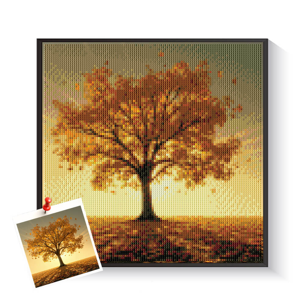 Custom tree diamond painting created from a photo – DYCDIY