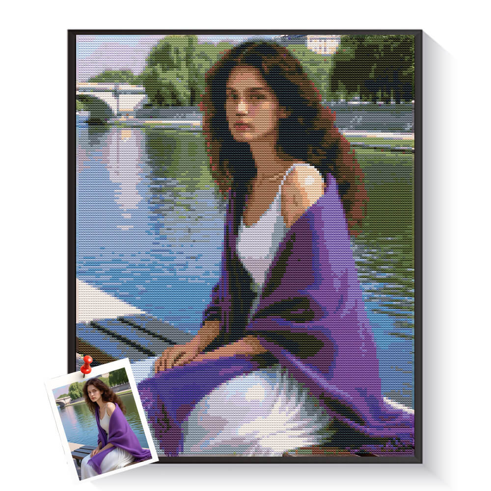 Custom women’s portrait diamond painting created from a personal photo – DYCDIY