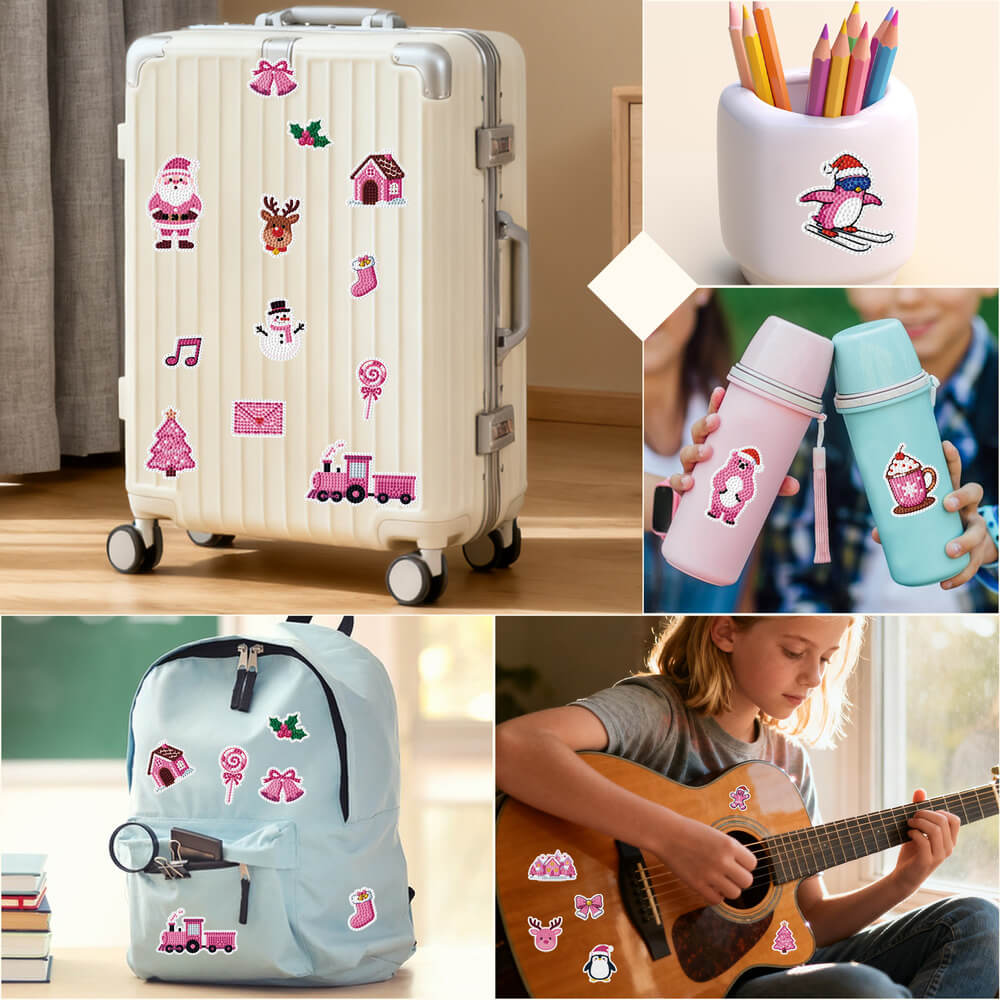 Diamond Art Stickers – Christmas 38PCS | Glow-in-the-Dark Holiday DIY