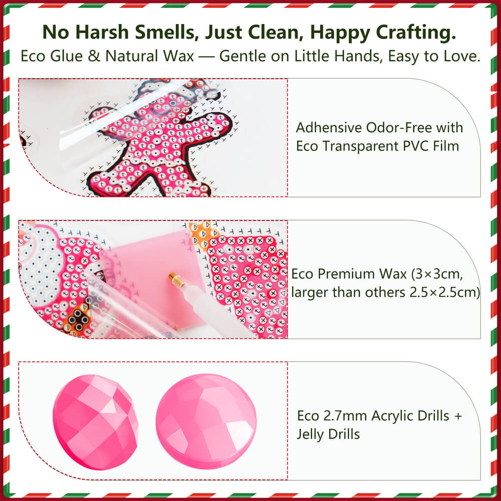 Diamond Art Stickers – Christmas 38PCS | Glow-in-the-Dark Holiday DIY