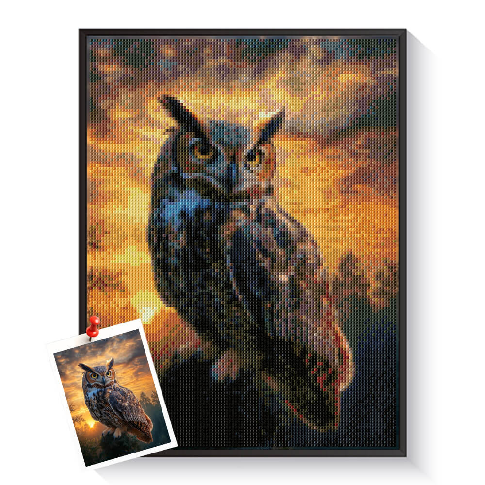 Custom owl diamond artwork as a meaningful wildlife gift – DYCDIY