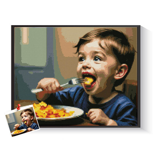 Custom children diamond painting created from a personal photo – DYCDIY