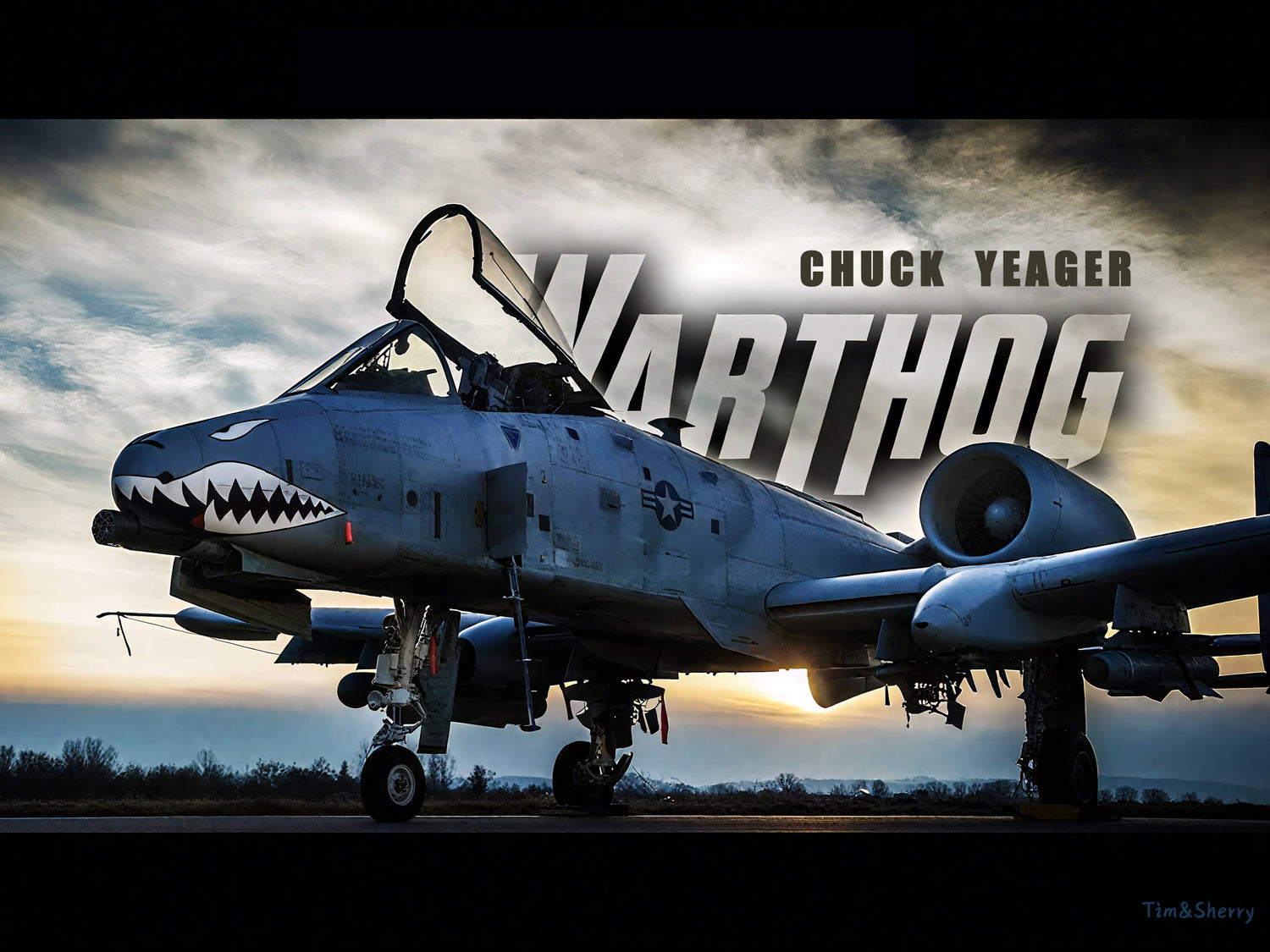 A-10 Warthog airplane at sunset — created as a DYCDIY custom diamond painting to honor aviation passion, love, and memories that never fade.