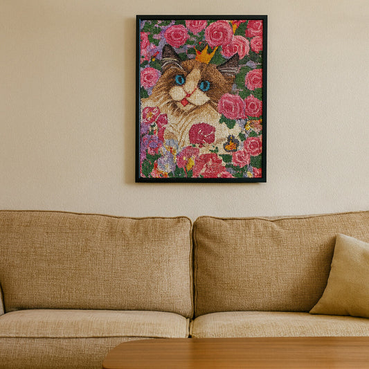 Custom diamond painting of your cat – DYCDIY transforms pet photos into shimmering diamond art and keepsakes full of everyday charm.