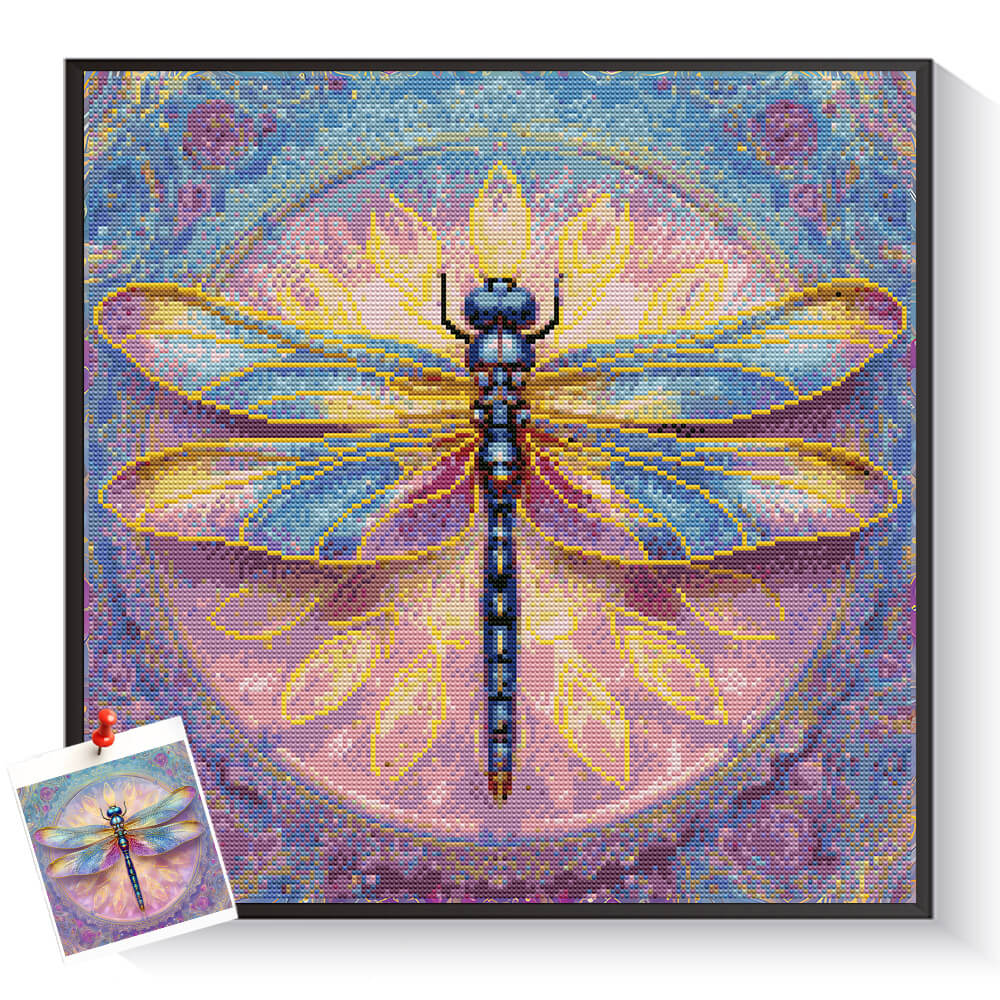 Custom dragonfly diamond painting created from a personal photo – DYCDIY
