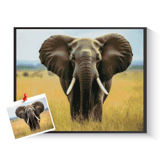 Custom elephant diamond artwork as a family-inspired wildlife gift – DYCDIY