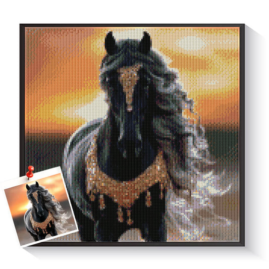 Custom horse diamond painting created from a photo – DYCDIY
