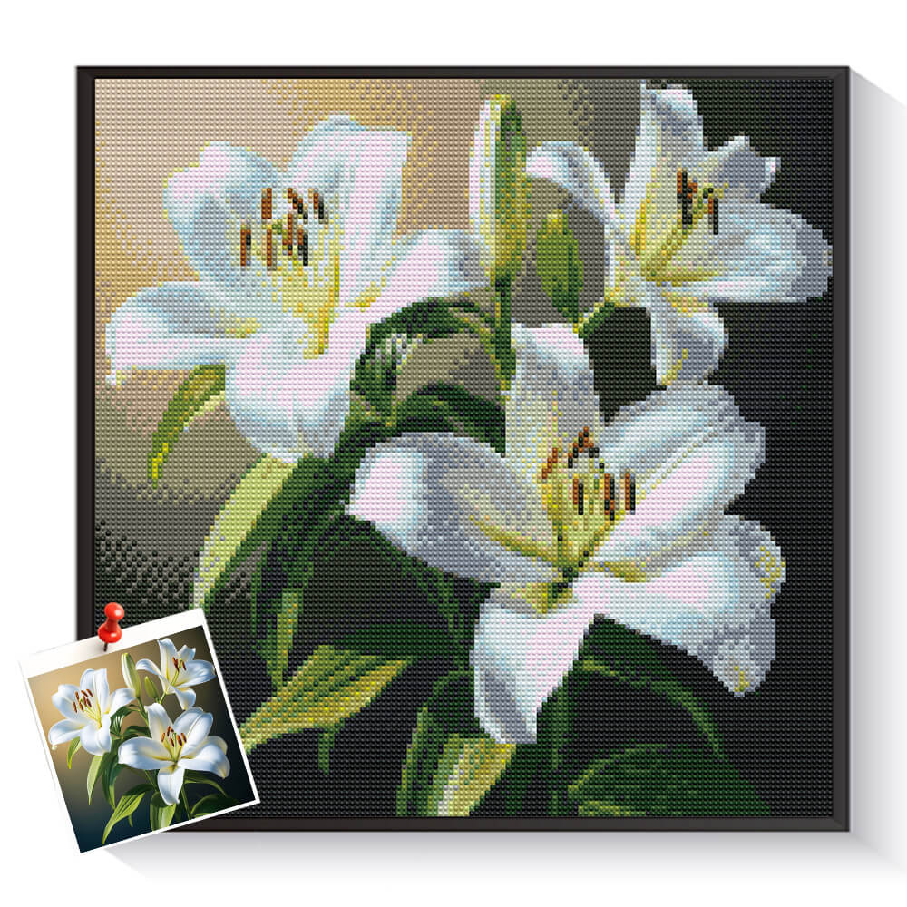 Custom lily diamond painting created from a personal photo – DYCDIY