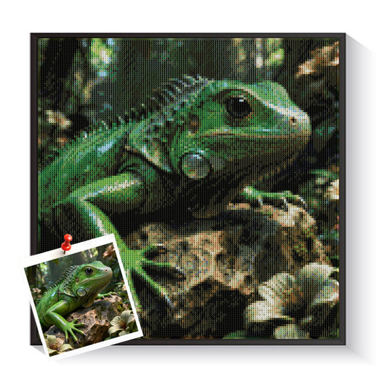 Custom lizard diamond painting created from a wildlife photo – DYCDIY