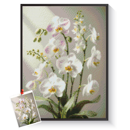 Custom orchid diamond painting created from a personal photo – DYCDIY