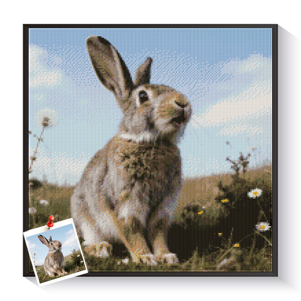 Custom Rabbit Diamond Painting from Photo | Pet Portrait Kits – DYCDIY