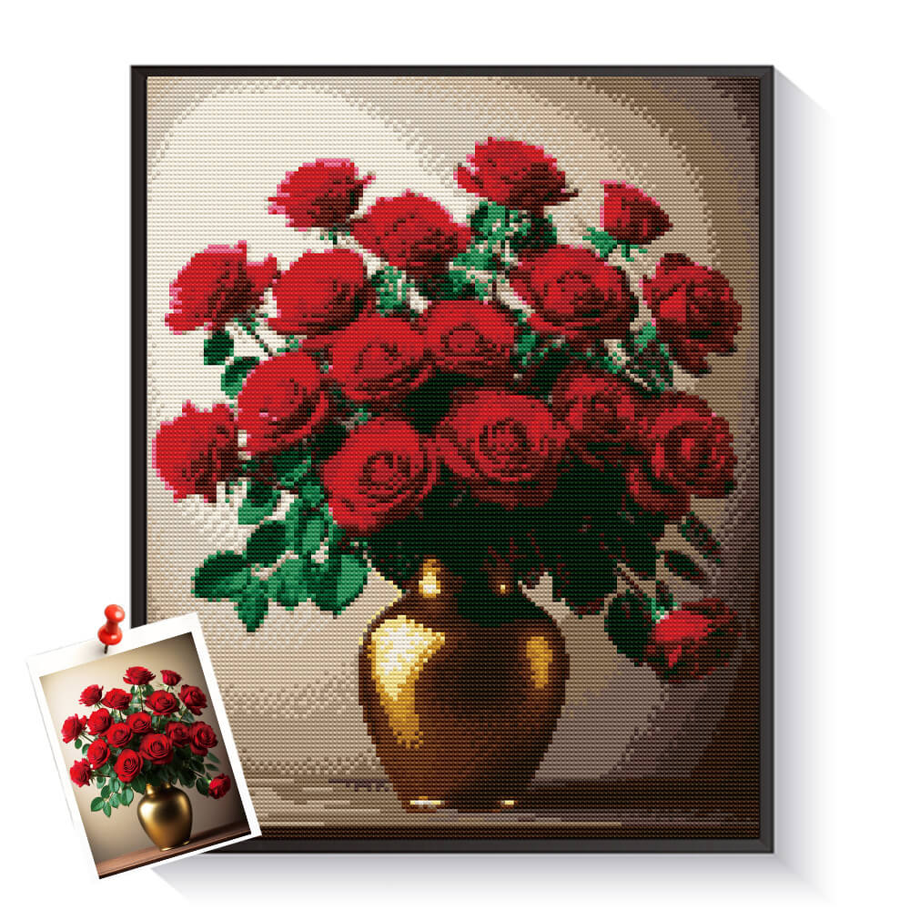 Custom rose diamond painting created from a personal photo – DYCDIY