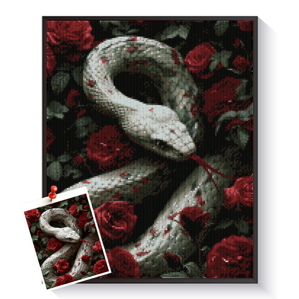 Custom snake diamond painting created from a wildlife photo – DYCDIY