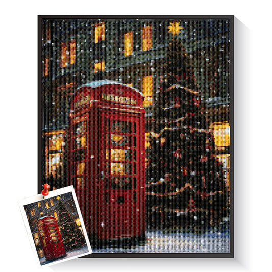 Custom snowy Christmas diamond painting created from a holiday photo – DYCDIY