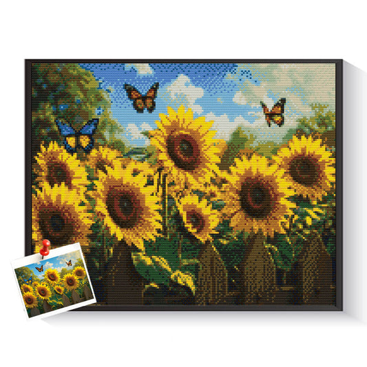 Custom sunflower diamond painting created from a personal photo – DYCDIY