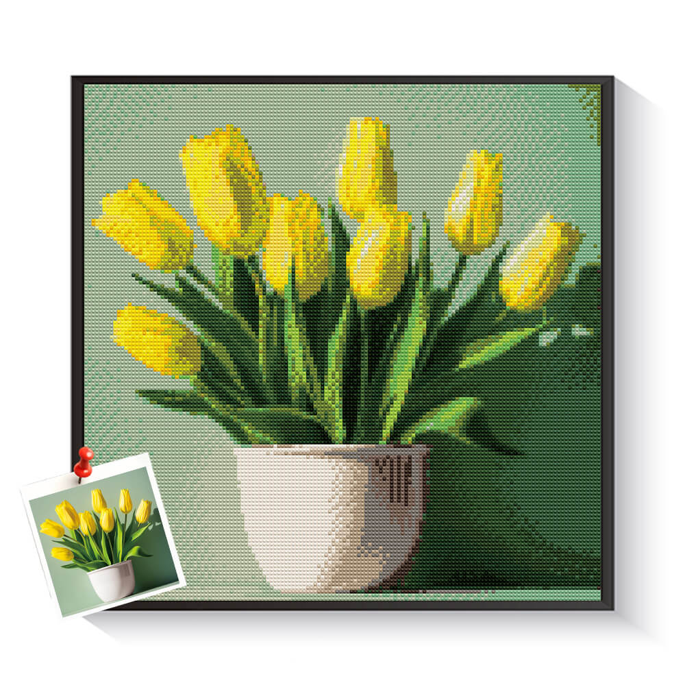 Custom tulip diamond painting created from a personal photo – DYCDIY