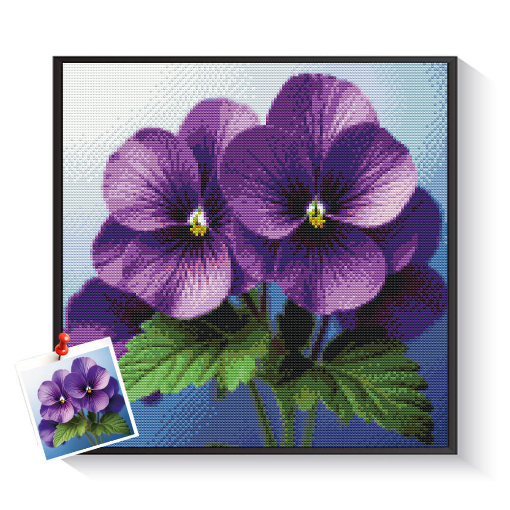 Custom violet diamond painting created from a personal photo – DYCDIY