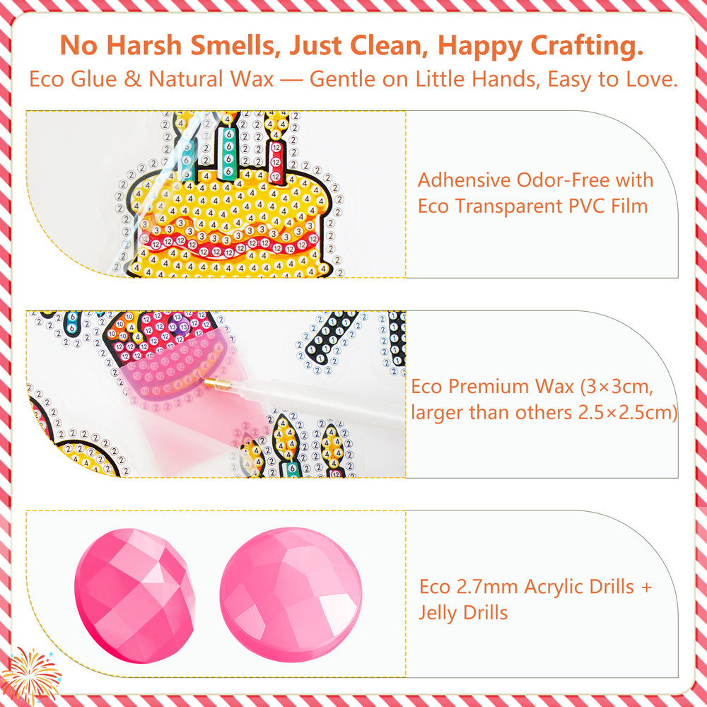 New Year Diamond Art Stickers – Glow in the Dark | 38PCs Set