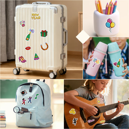 New Year Diamond Art Stickers – Glow in the Dark | 38PCs Set