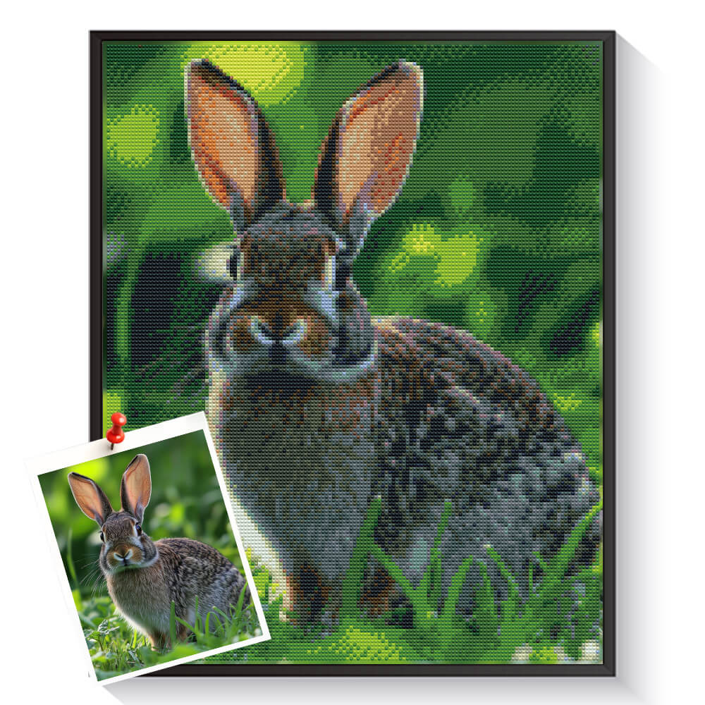 Rabbit diamond art recreated from a personal photo – DYCDIY